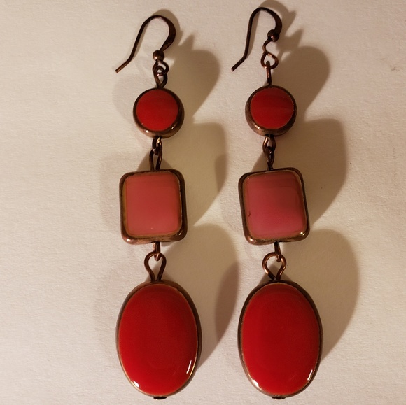 Vintage 1990s Drop Dangle Earrings - Picture 1 of 1